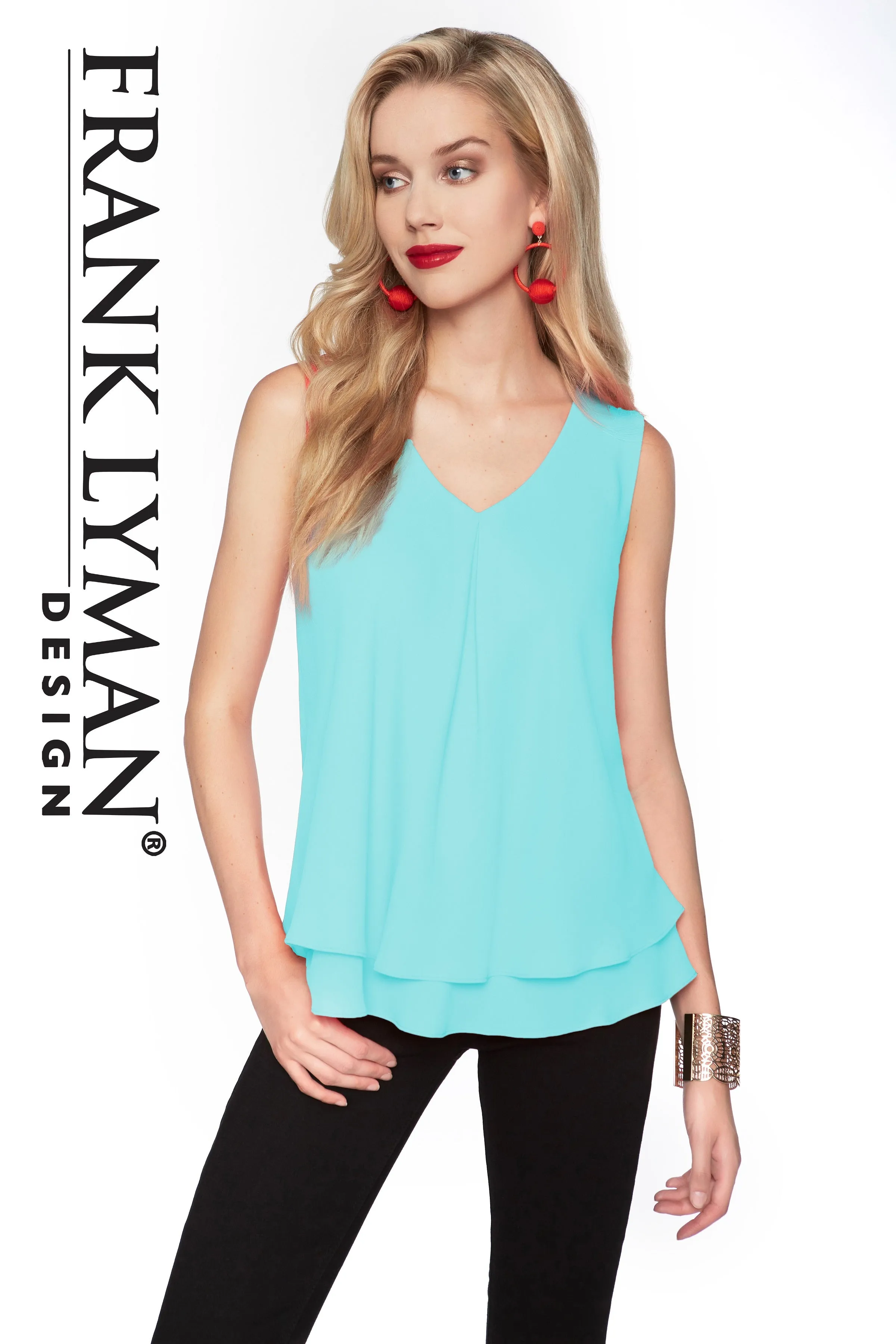 61175 (Mint-white-aqua-petal)  Top Only