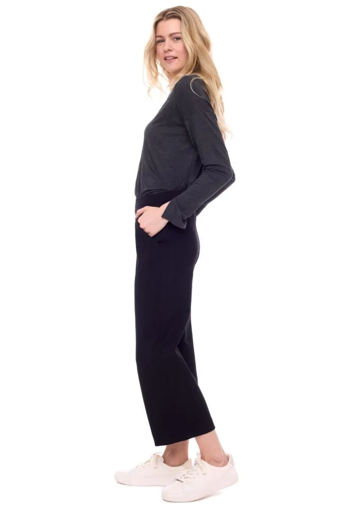 67928 Black Wide Leg Crop Pant