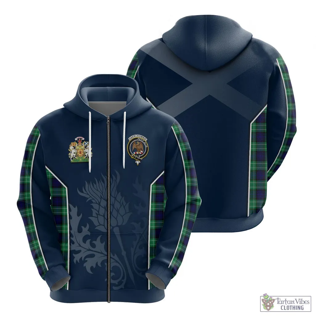 Abercrombie Tartan Hoodie with Family Crest and Scottish Thistle Vibes Sport Style