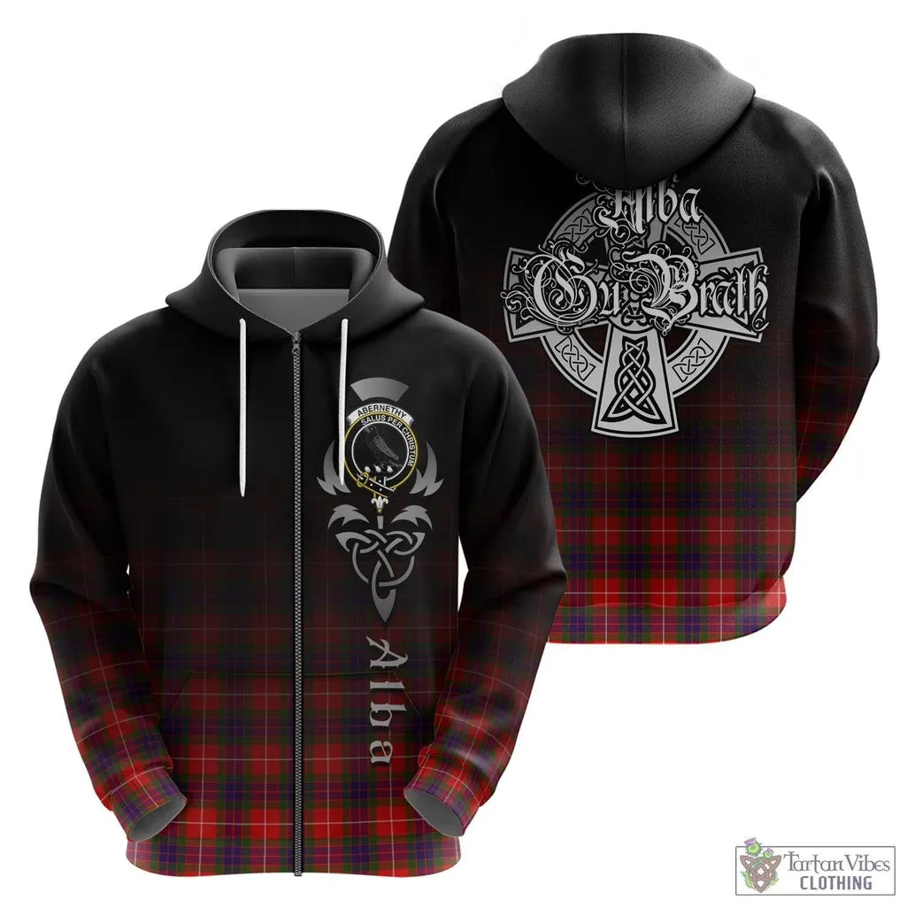 Abernethy Tartan Hoodie Featuring Alba Gu Brath Family Crest Celtic Inspired