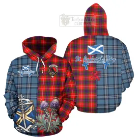 Abernethy Tartan Hoodie Happy St. Andrew's Day Half Tartan Style