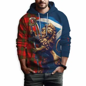 Adair Tartan Family Crest Hoodie with Scottish Majestic Lion