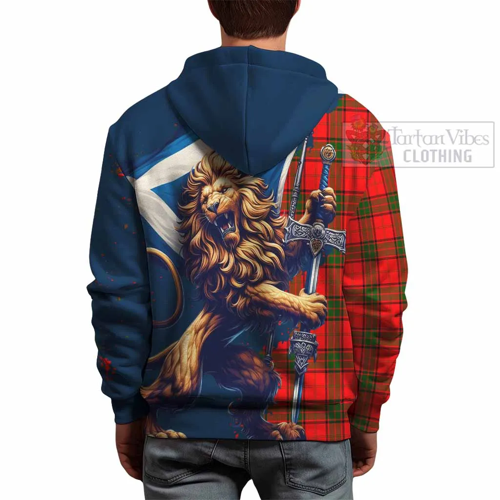 Adair Tartan Family Crest Hoodie with Scottish Majestic Lion