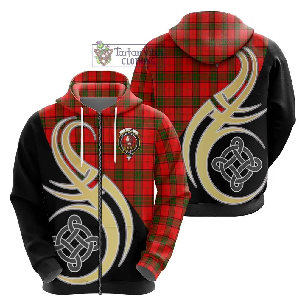 Adair Tartan Hoodie with Family Crest and Celtic Symbol Style