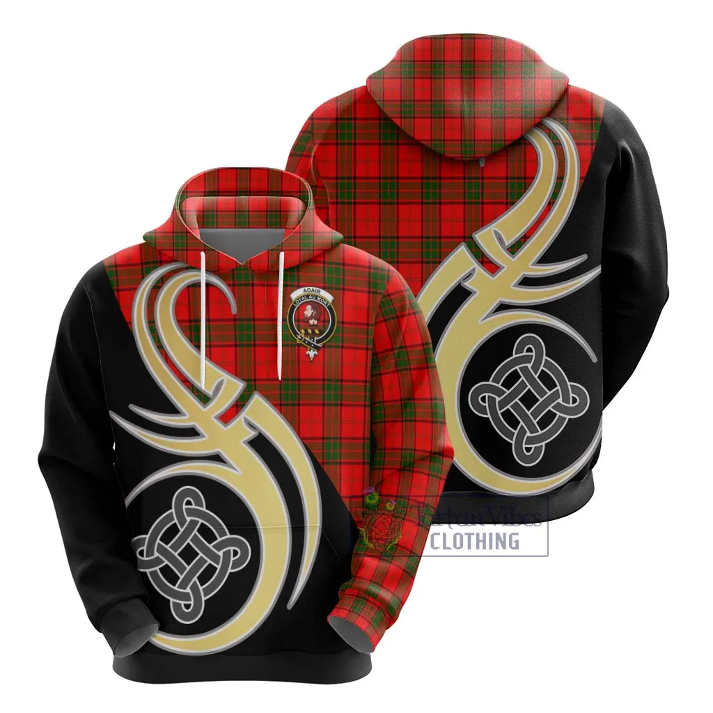 Adair Tartan Hoodie with Family Crest and Celtic Symbol Style