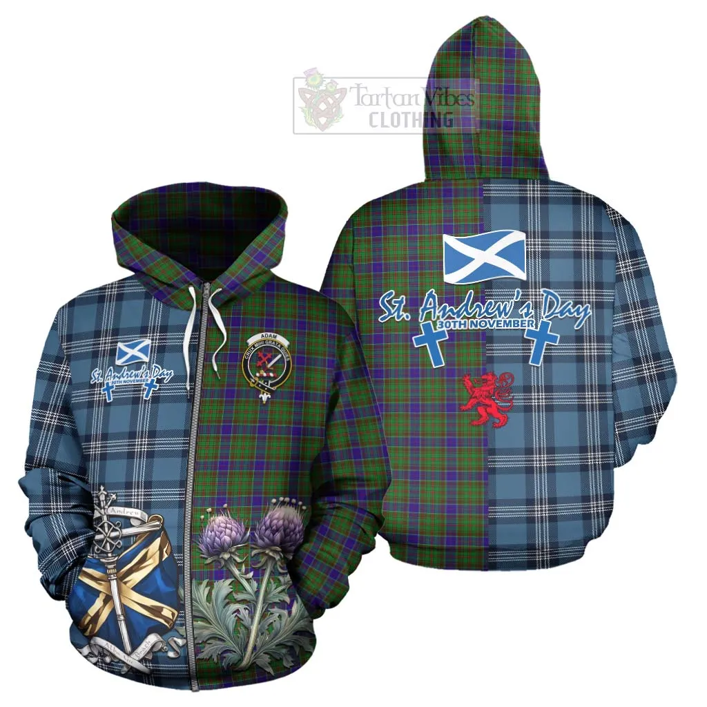 Adam Tartan Hoodie Happy St. Andrew's Day Half Tartan Style