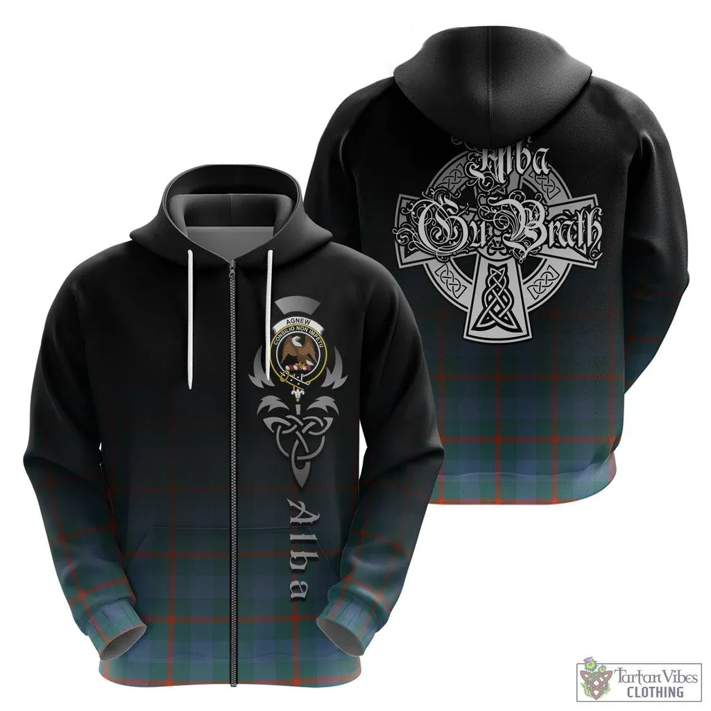 Agnew Ancient Tartan Hoodie Featuring Alba Gu Brath Family Crest Celtic Inspired