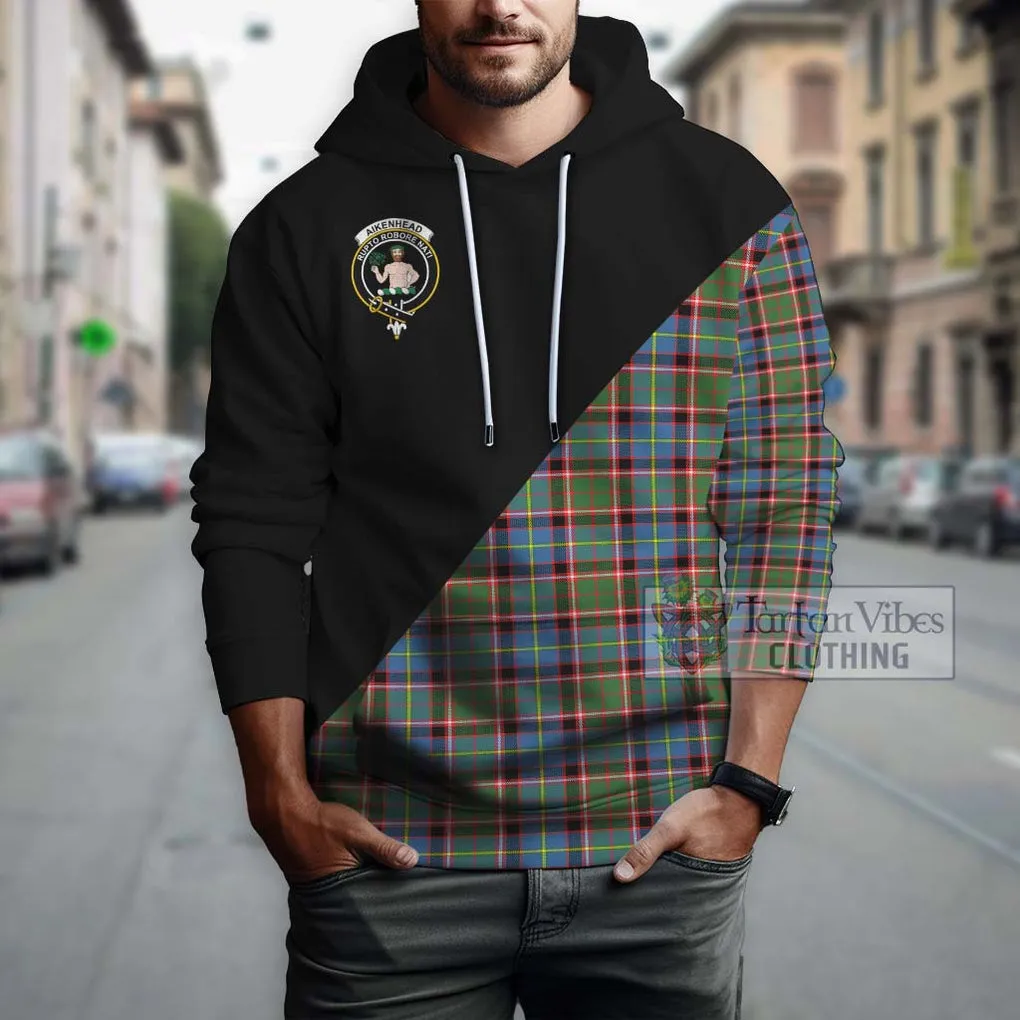 Aikenhead Tartan Hoodie with Family Crest and Military Logo Style