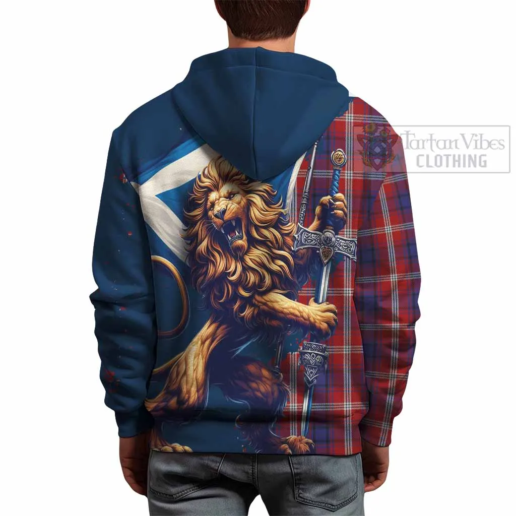 Ainslie Tartan Family Crest Hoodie with Scottish Majestic Lion