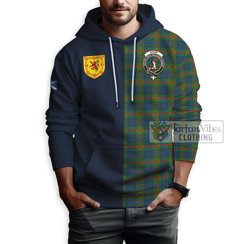 Aiton Tartan Hoodie Alba with Scottish Lion Royal Arm Half Style