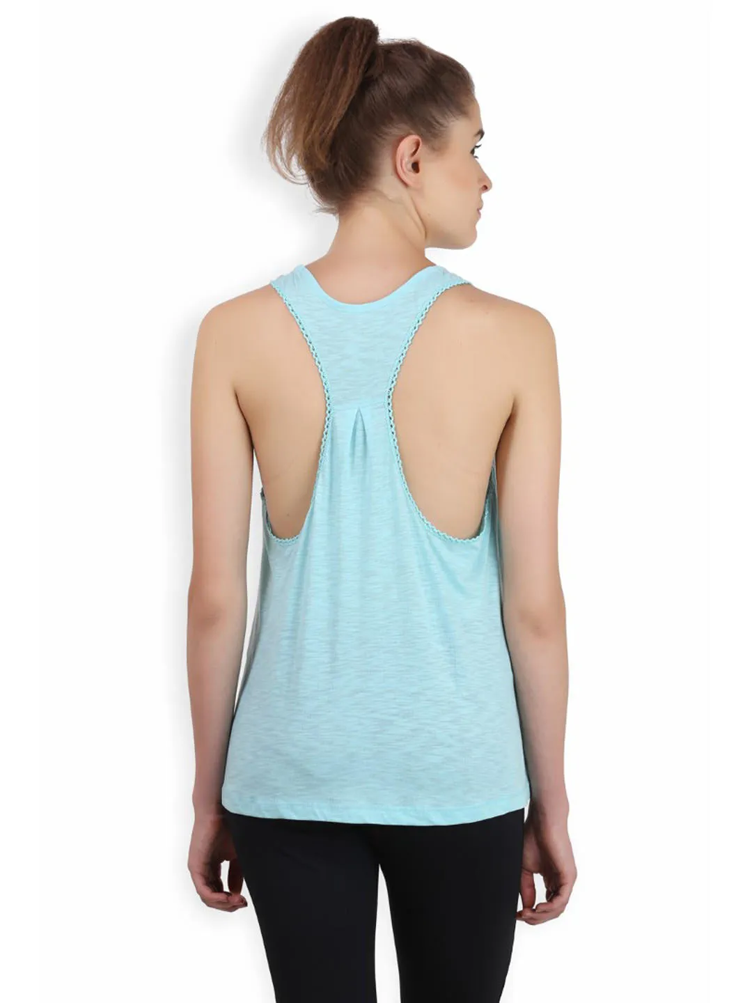 Alcis Side Lace Aqua Blue Tank Top