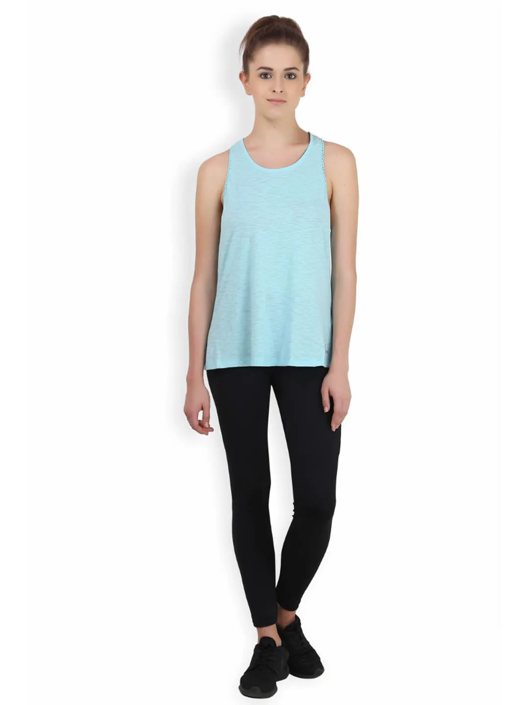 Alcis Side Lace Aqua Blue Tank Top