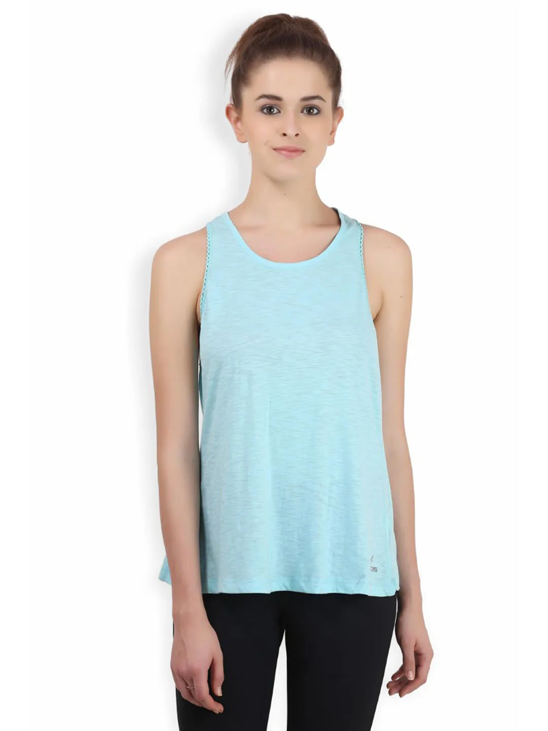 Alcis Side Lace Aqua Blue Tank Top