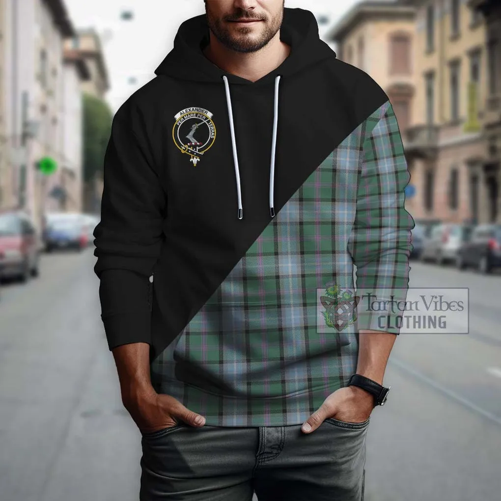 Alexander of Menstry Hunting Tartan Hoodie with Family Crest and Military Logo Style