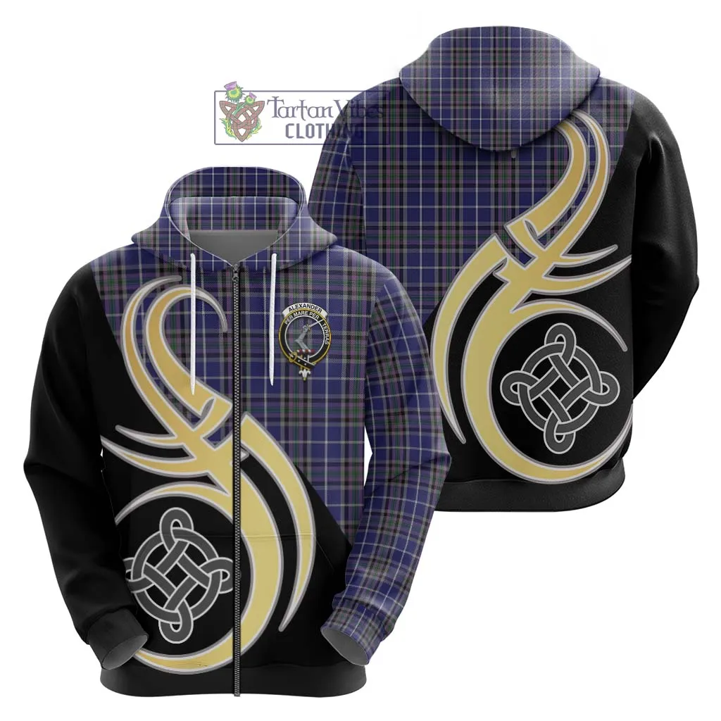 Alexander of Menstry Tartan Hoodie with Family Crest and Celtic Symbol Style