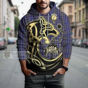 Alexander of Menstry Tartan Hoodie with Family Crest Celtic Wolf Style