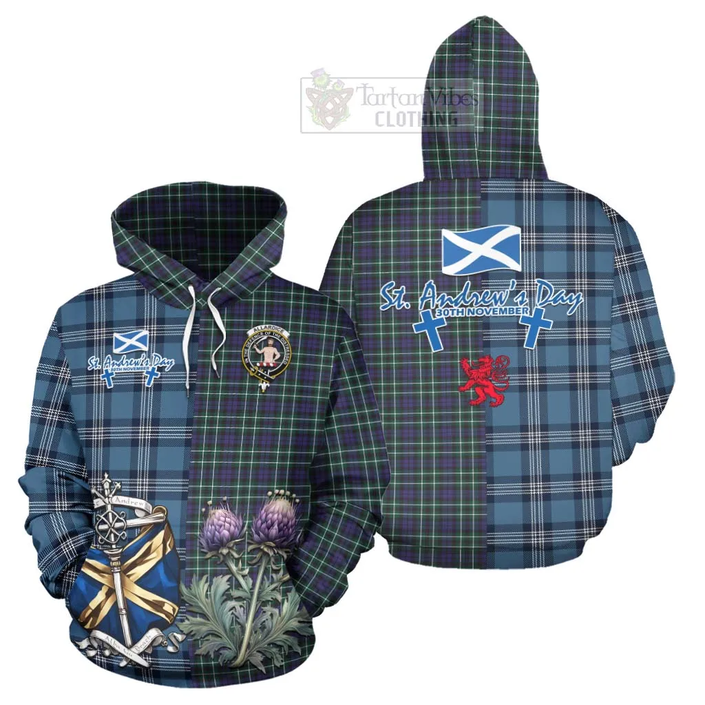 Allardice Tartan Hoodie Happy St. Andrew's Day Half Tartan Style