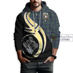 Allardice Tartan Hoodie with Family Crest and Celtic Symbol Style