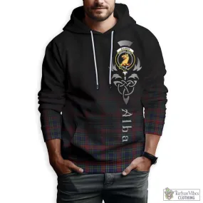 Allison Red Tartan Hoodie Featuring Alba Gu Brath Family Crest Celtic Inspired