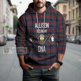 Allison Red Tartan Hoodie with Family Crest DNA In Me Style