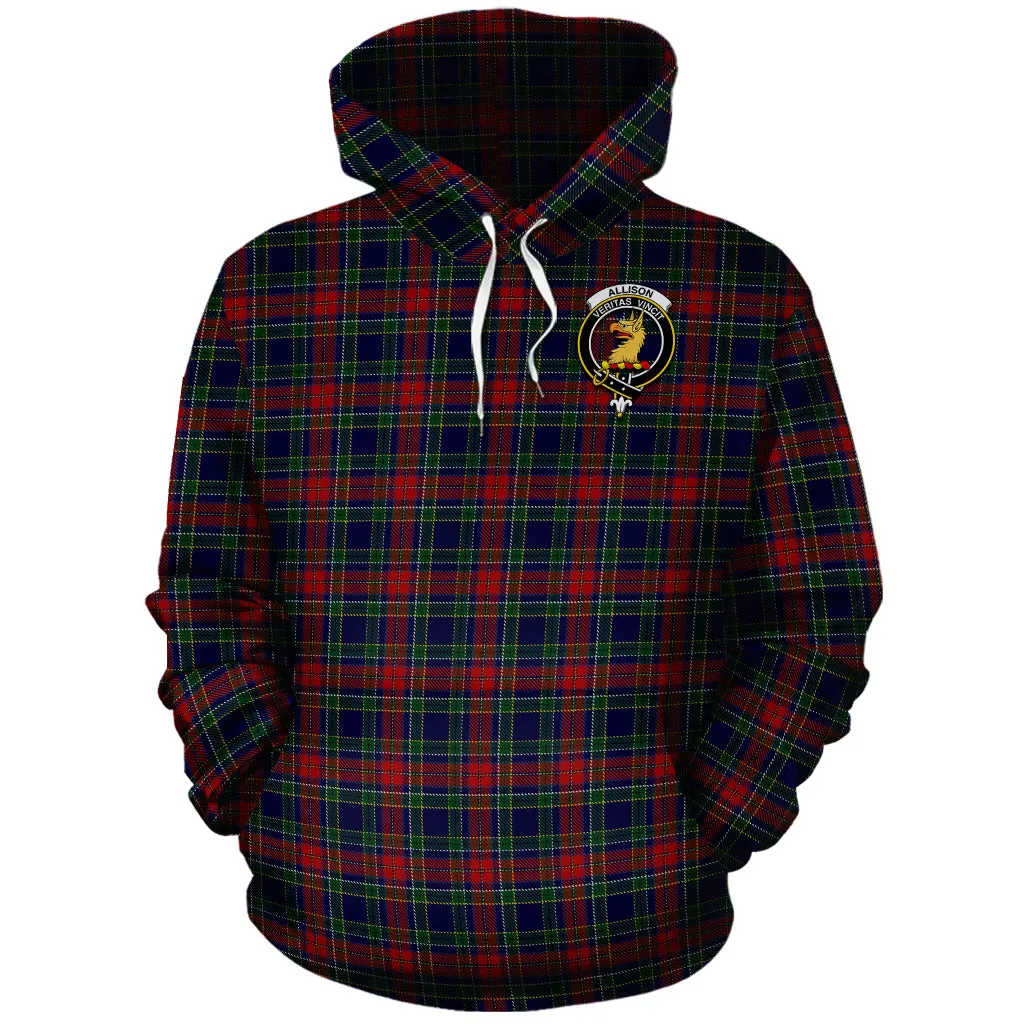 Allison Red Tartan Hoodie with Family Crest