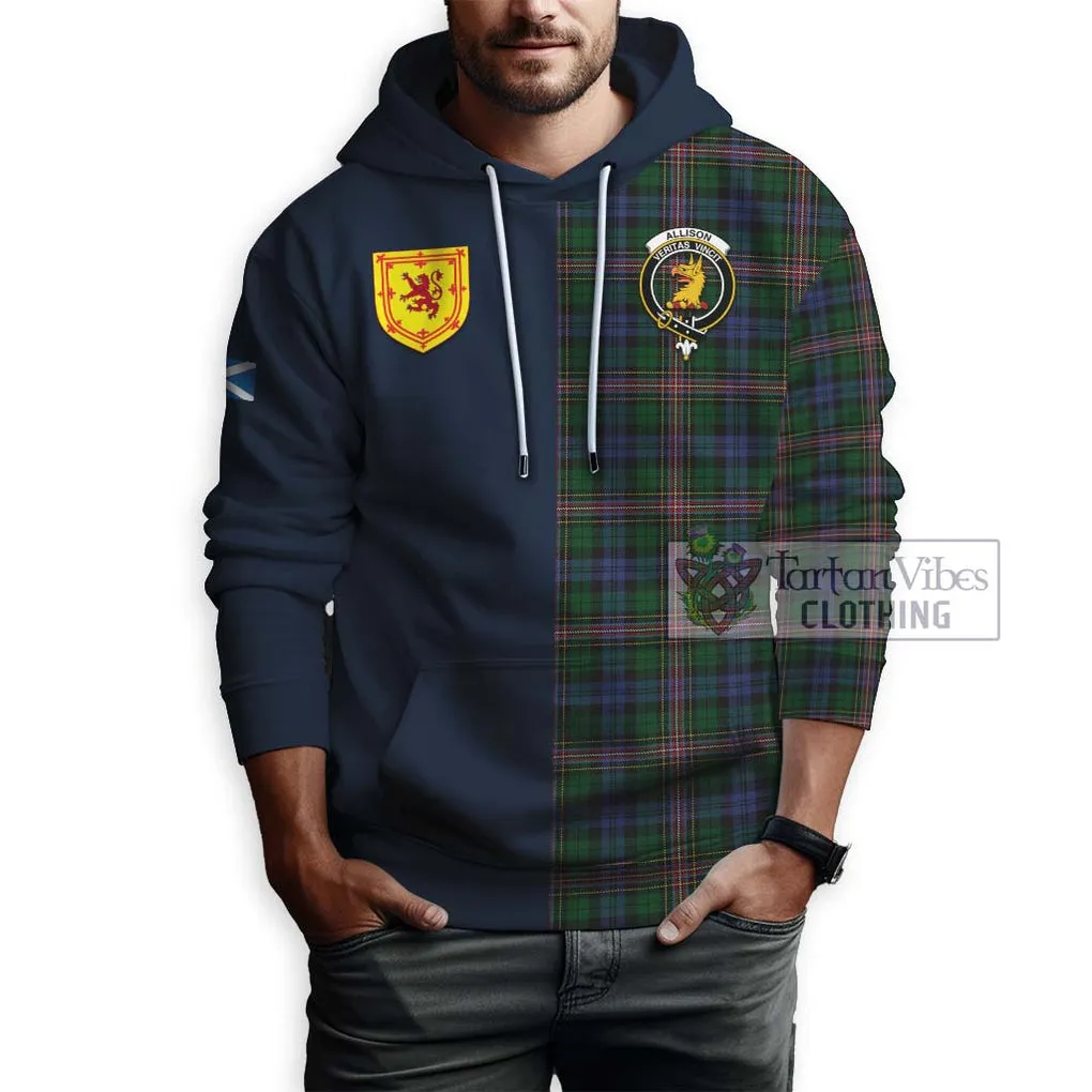 Allison Tartan Hoodie Alba with Scottish Lion Royal Arm Half Style