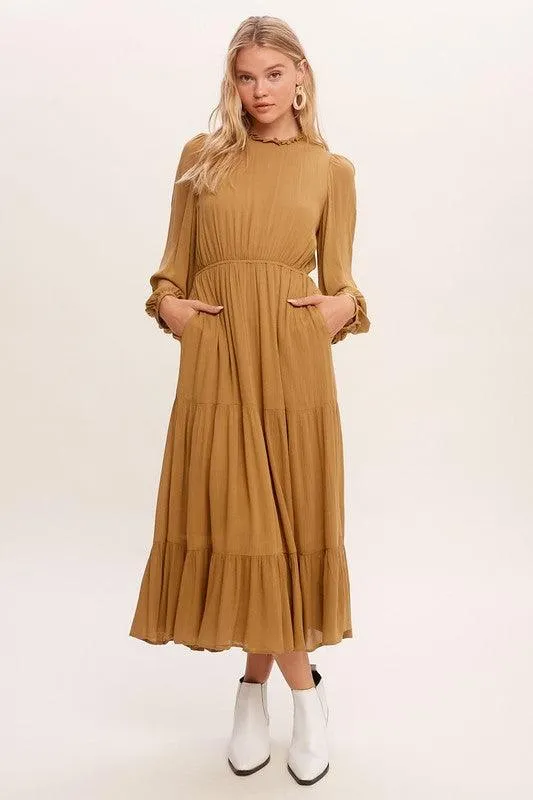 Amanda Feminine Boho Inspired Maxi Woven Dress