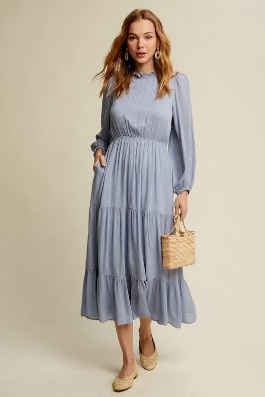 Amanda Feminine Boho Inspired Maxi Woven Dress