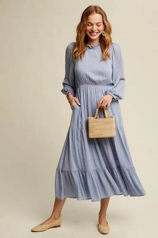 Amanda Feminine Boho Inspired Maxi Woven Dress