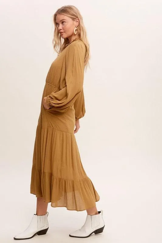 Amanda Feminine Boho Inspired Maxi Woven Dress