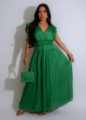 Amazing Cascade Maxi Dress Green