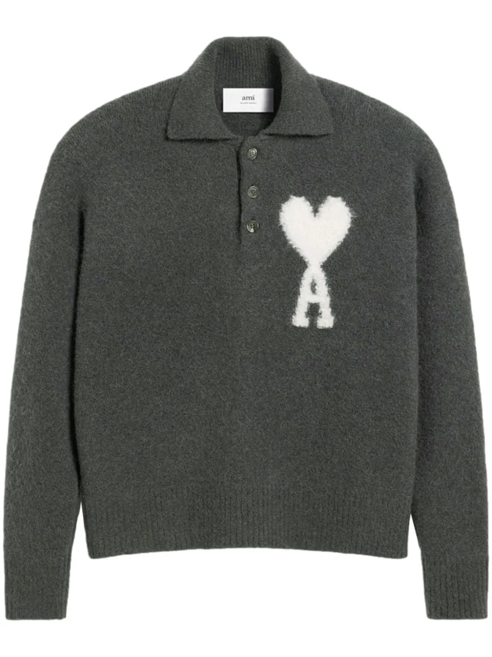 AMI - ADC Polo Sweater Dark Grey