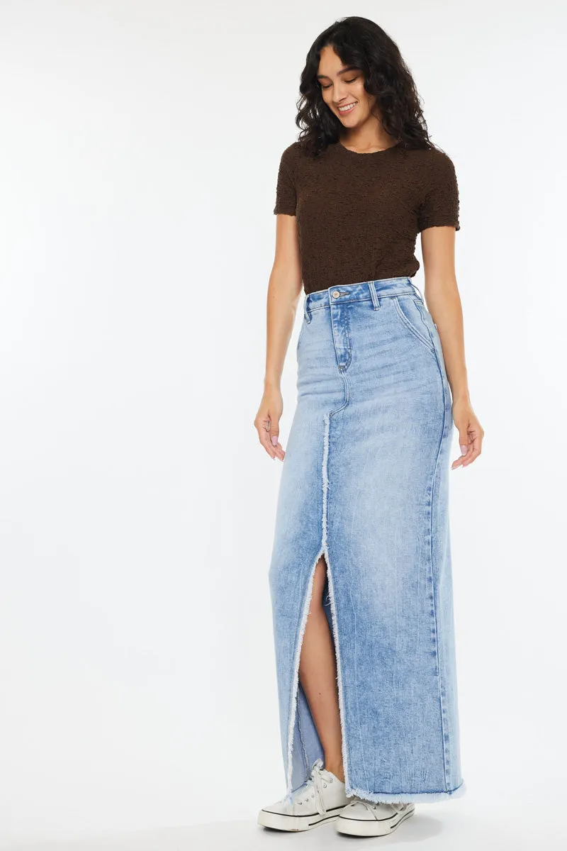 Anette High Rise Maxi Denim Skirt