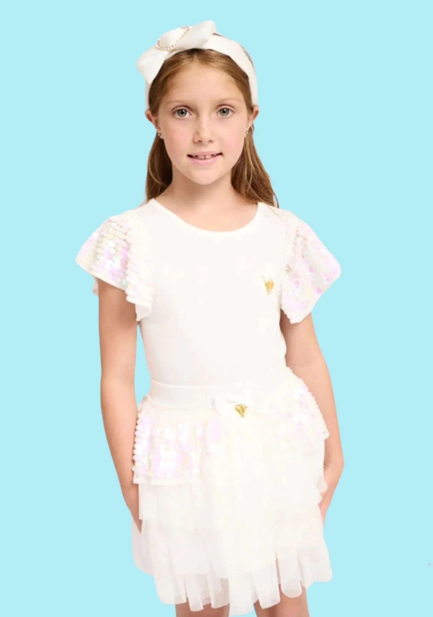 Angel's Face Girls SNOWDROP Sequin Ziggy Skirt