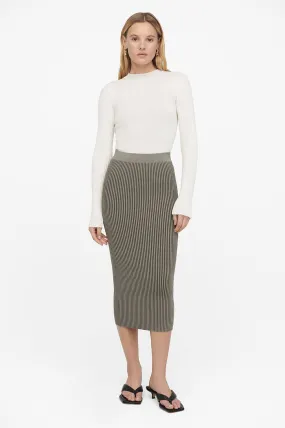 Anine Bing - Julian Skirt in Green Khaki and Olive