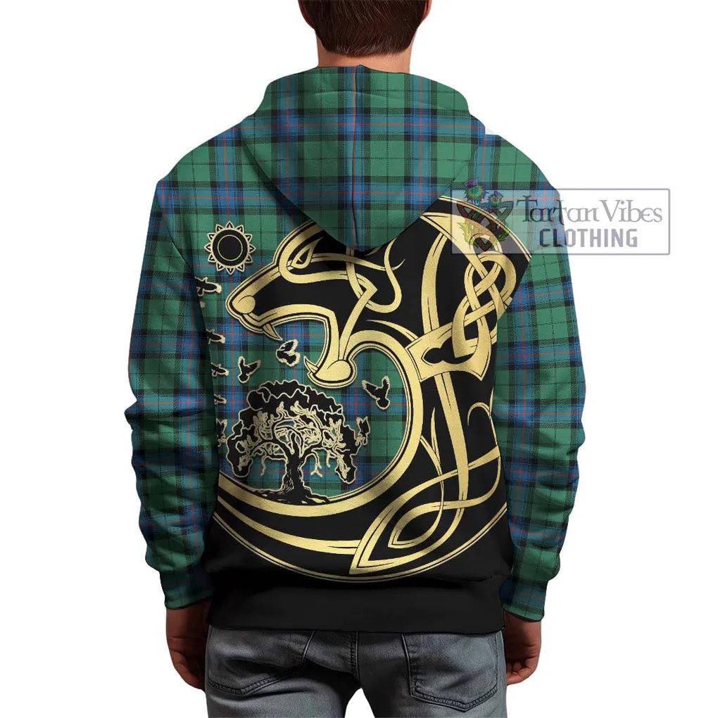 Armstrong Ancient Tartan Hoodie with Family Crest Celtic Wolf Style