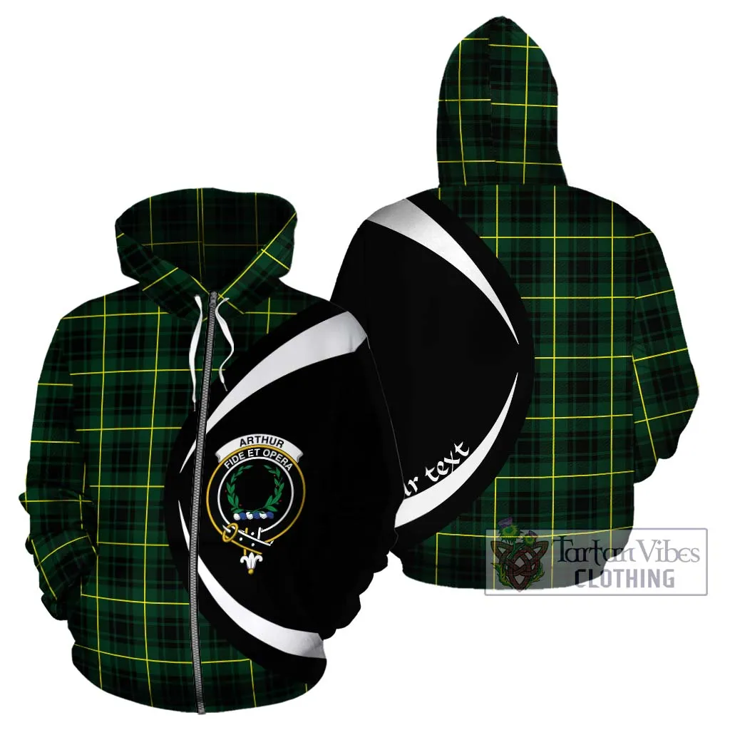 Arthur Modern Tartan Hoodie with Family Crest Circle Style