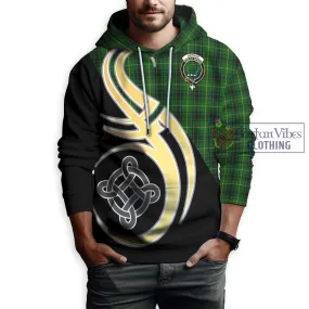 Arthur Tartan Hoodie with Family Crest and Celtic Symbol Style