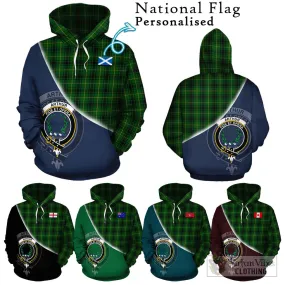 Arthur Tartan Hoodie with Personalised National Flag and Family Crest Half Style