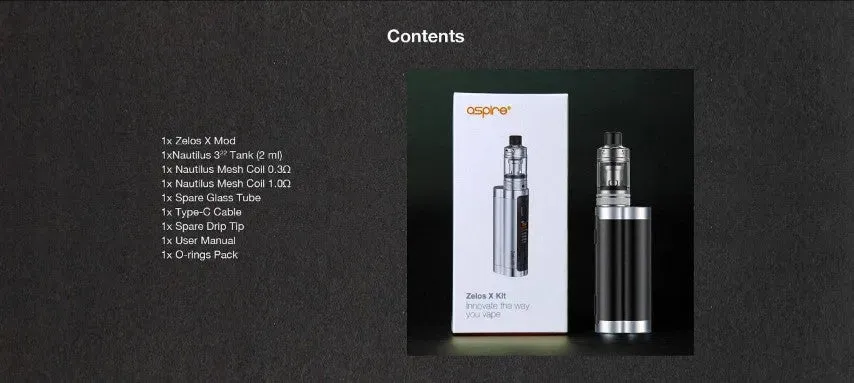 Aspire Zelos X Vape Kit with FREE 18650 Battery