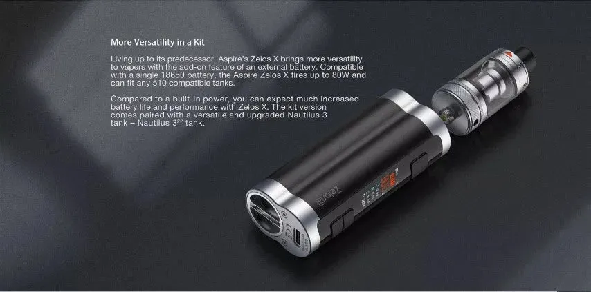 Aspire Zelos X Vape Kit with FREE 18650 Battery