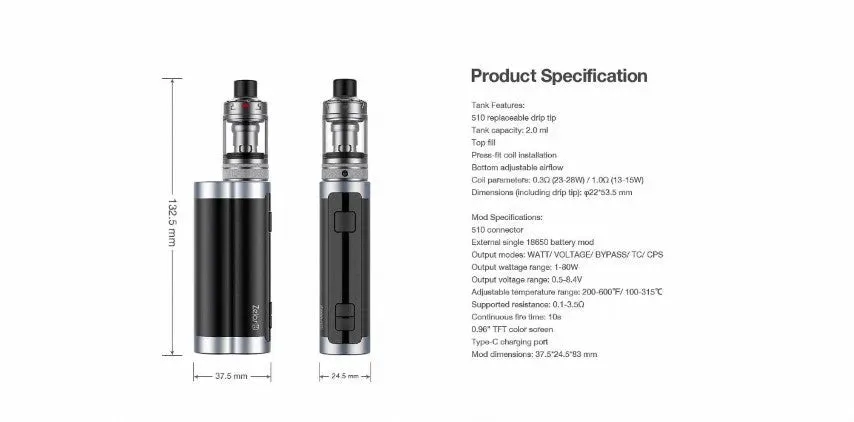 Aspire Zelos X Vape Kit with FREE 18650 Battery