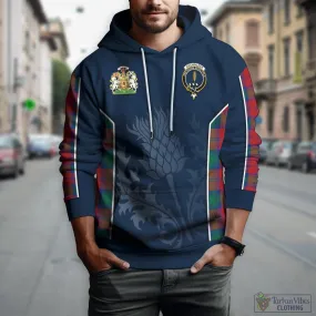 Auchinleck (Affleck) Tartan Hoodie with Family Crest and Scottish Thistle Vibes Sport Style