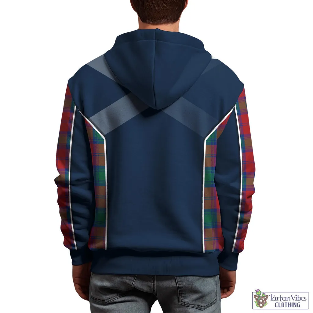 Auchinleck (Affleck) Tartan Hoodie with Family Crest and Scottish Thistle Vibes Sport Style