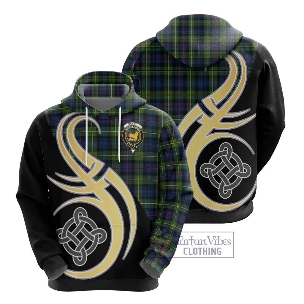 Bailey Modern Tartan Hoodie with Family Crest and Celtic Symbol Style