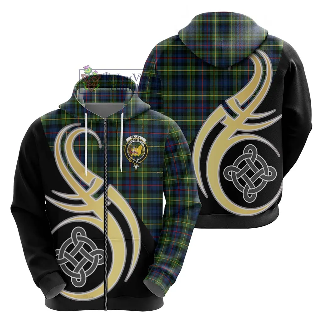 Bailey Modern Tartan Hoodie with Family Crest and Celtic Symbol Style