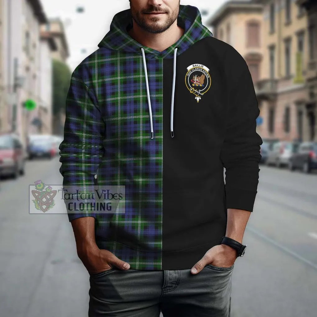 Baillie of Polkemmet Tartan Hoodie with Family Crest and Half Of Me Style