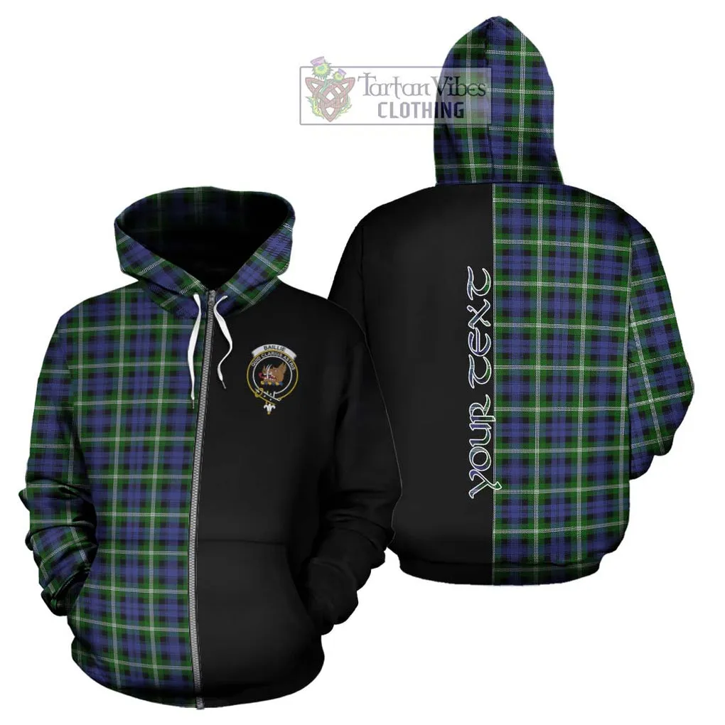 Baillie of Polkemmet Tartan Hoodie with Family Crest and Half Of Me Style