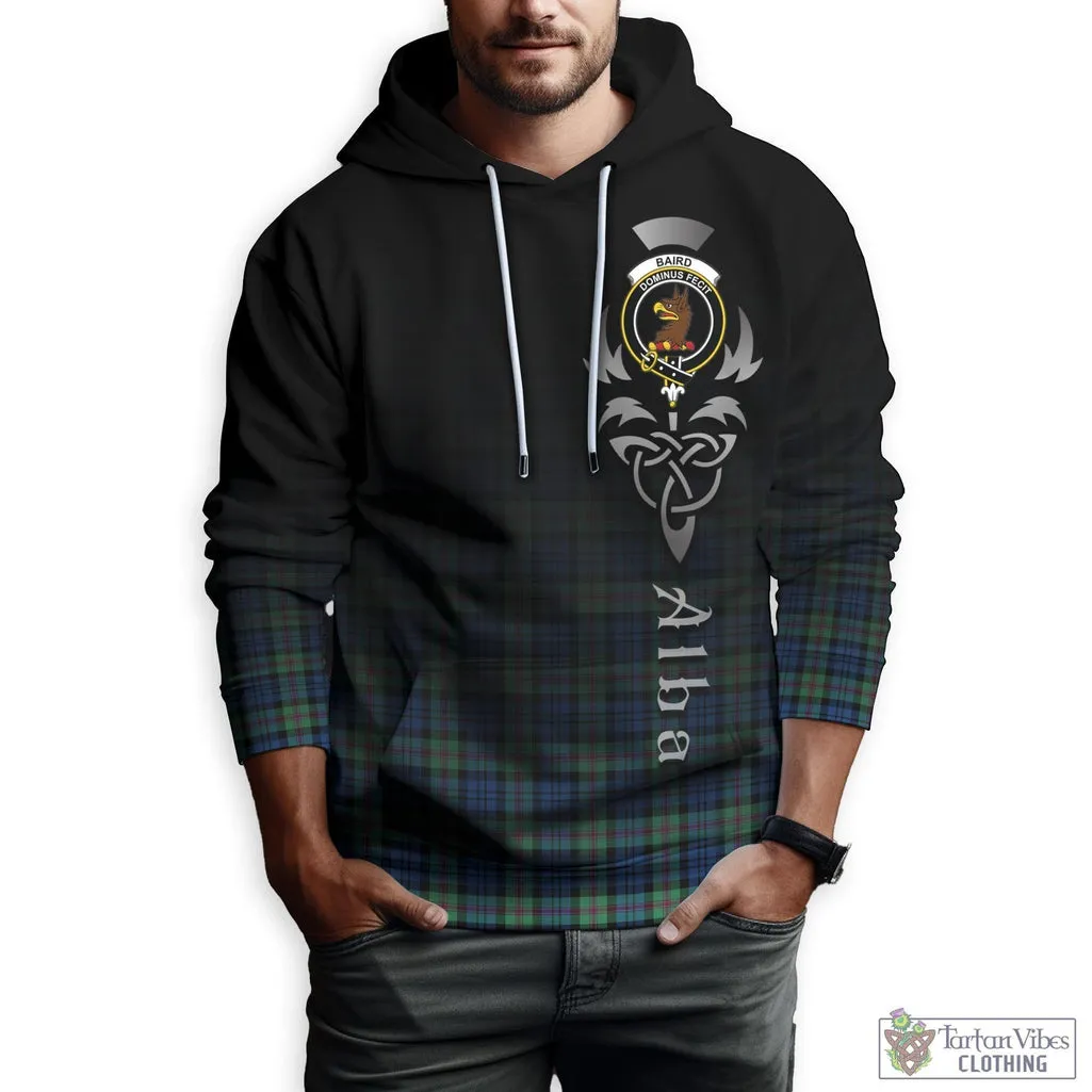 Baird Ancient Tartan Hoodie Featuring Alba Gu Brath Family Crest Celtic Inspired