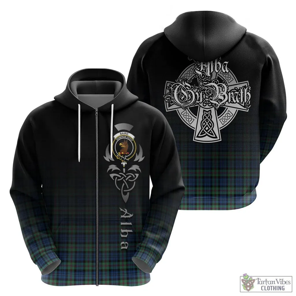 Baird Ancient Tartan Hoodie Featuring Alba Gu Brath Family Crest Celtic Inspired